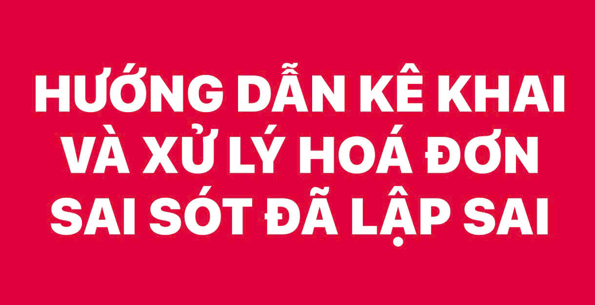 HƯƠNG DẪN KÊ KHAI VÀ XỬ LÝ HÓA ĐƠN SAI SÓT ĐÃ LẬP SAI